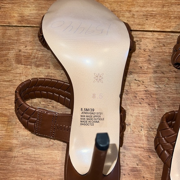 NWOT BCBGeneration Women’s Jendi Heeled Woven Sandal in Cocoa - Picture 7 of 7